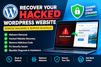 recover your hacked wordpress website, remove malware and blacklist