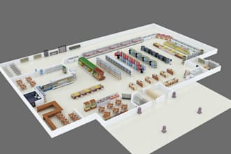 design commercial warehouse layout plans and 3d supermarket or mall blueprints
