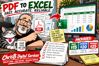 convert PDF to excel and clean spreadsheet data