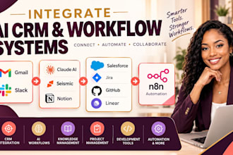 integrate slack claude ai gmail seismic notion jira github linear salesforce n8n