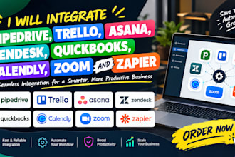 integrate pipedrive trello asana zandesk quickbooks calendly make zoom zapier
