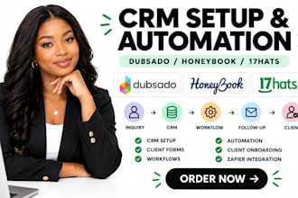 setup dubsado honeybook 17hats crm workflows automation for client onboarding