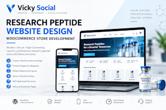 build peptide website design research peptide store woocommerce