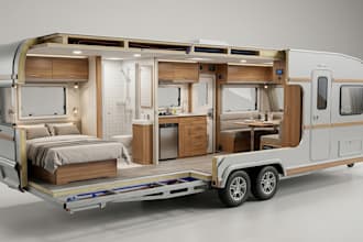 design your caravan, rv, camper van interior and exterior in 3d
