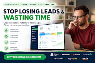 set up, optimize octopus,procore,nutshell, teamleader,superoffice,expocrm,xactly