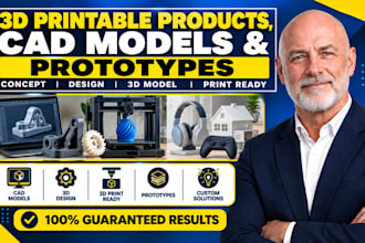 design 3d printable products, cad models and prototypes