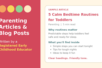 write parenting articles as a rece