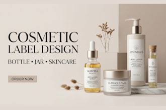 design waterproof bottle and jar labels for cosmetics packaging