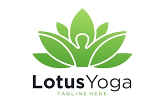 design a meditation studio logo with a peaceful lotus mark