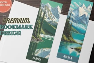 design premium printable custom bookmarks for authors and brand