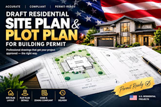 draft residential site plan and plot plan for building permit