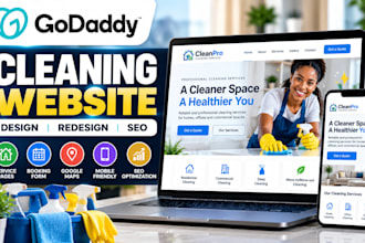 design or redesign a godaddy cleaning service website