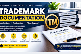 prepare trademark documentation, application and registration document
