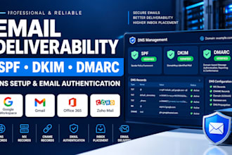fix email deliverability setup spf dkim dmarc dns records for google