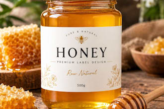 design modern honey label, food and supplement bottle label