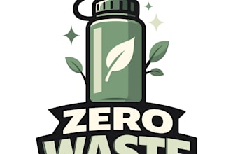 create a reusable bottle brand logo with a clean water drop mark