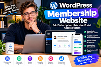 build wordpress membership website paid subscription member portal access system