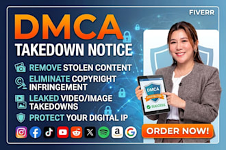file a dmca takedown notice to remove stolen content or copyright infringement