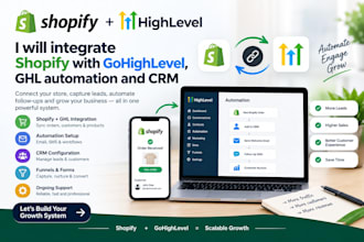 integrate shopify with gohighlevel, ghl automation and CRM