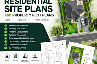 draw residential site plans, property plot plans and site