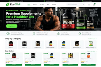 design private label supplement shopify store supplement website label design