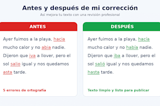 proofread and edit your spanish text, script, or content