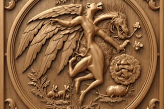 convert 2d images to 3d bas relief 3d laser engraving and cnc carving  3d model