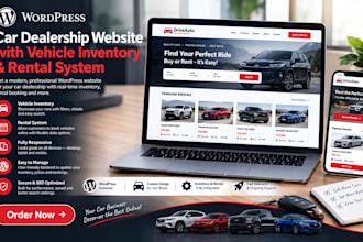 build a car dealership wordpress website with vehicle inventory, rental website