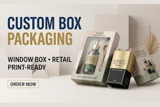 design custom window box, product box packaging and retail packaging