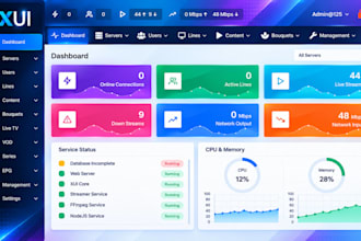 optimize best xui one server, linux admin, xtream ui panel with lifetime connx