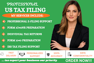 prepare and file us tax return 1040 1040nr