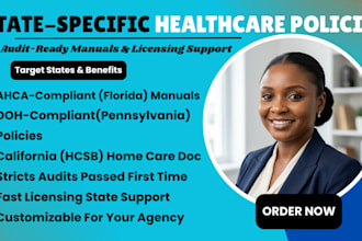 write state specific healthcare policy and procedures for ahca doh hcsb