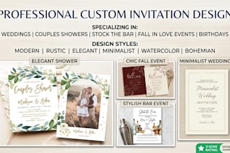 create bridal shower, engagement and couples shower invitations