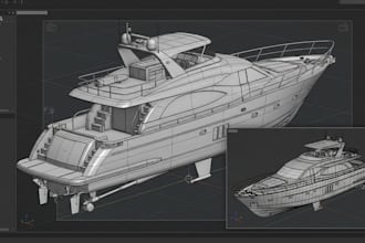 do 3d boats, yacht and ship models for game, animation, print and visualization