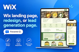 design wix website, wix landing page, wix redesign or lead generation page
