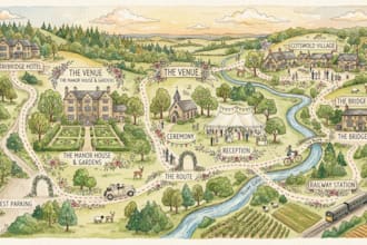 design custom wedding maps, wedding venue maps, invitation maps and location map