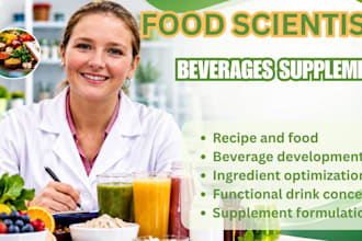food scientist for recipe development, beverages supplement