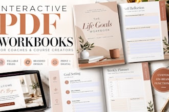 design an interactive PDF workbook for coaches