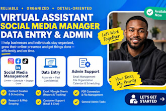 executive virtual assistant social media manager data entry admin insta reels
