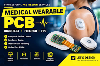 design medical patch wearable rigid flex pcb, flex pcb, fpc and wearable electro