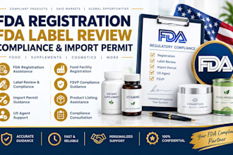 do fda registration, fda compliance, label review and import permit