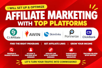 setup and optimize cj awin skimlinks partnerize clickbank affiliate marketing