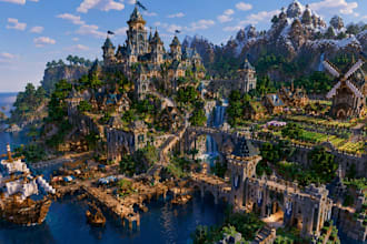build minecraft build, survival, spawns, lobbies, hubs, village house and cities