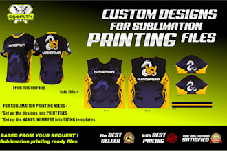 make custom tshirts or jersey designs based for print files