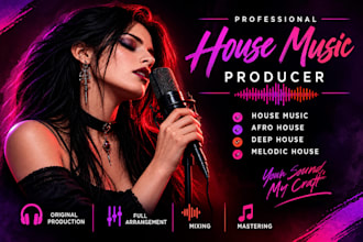 produce house music, afro house, deep house and melodic house