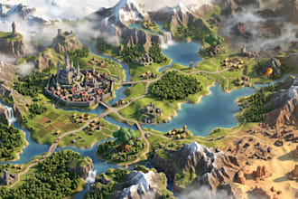 design fantasy map, rpg map, medieval map, kingdom and adventure maps