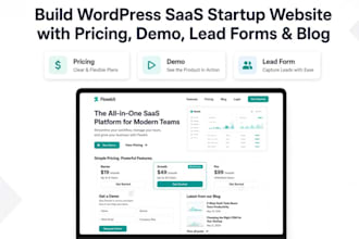 build wordpress saas startup website with pricing, demo, lead forms and blog