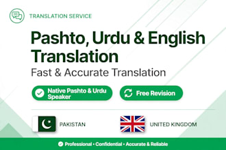 translate pashto, urdu and english professionally
