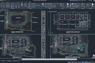 do stormwater, drainage plan, site grading plan, percel plan, floor plan autocad