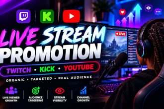 be live stream manager to promote twitch live stream kick live stream youtube